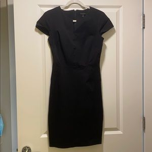 Banana Republic 8 Tall split neck midi black dress